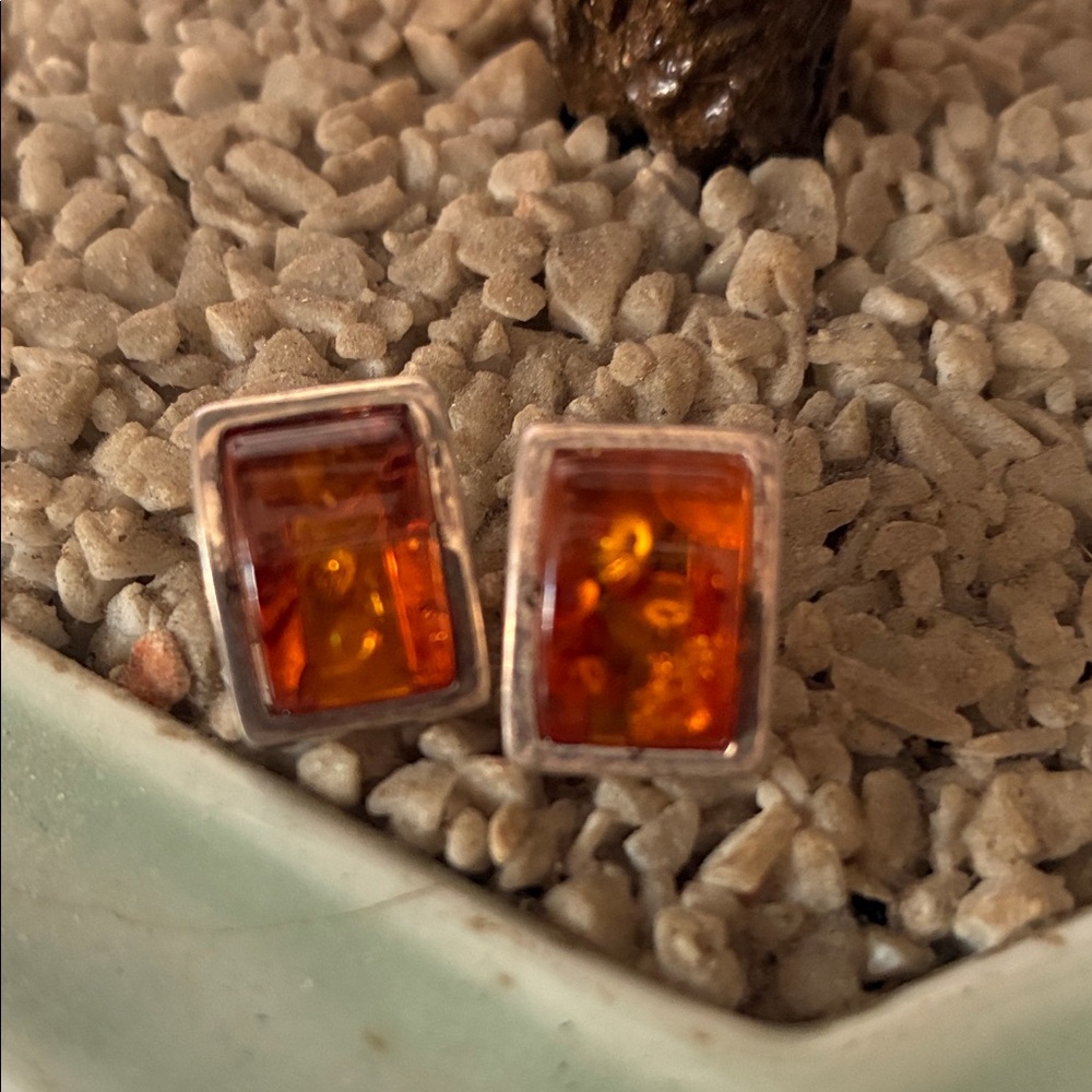 925  Amber Earrings